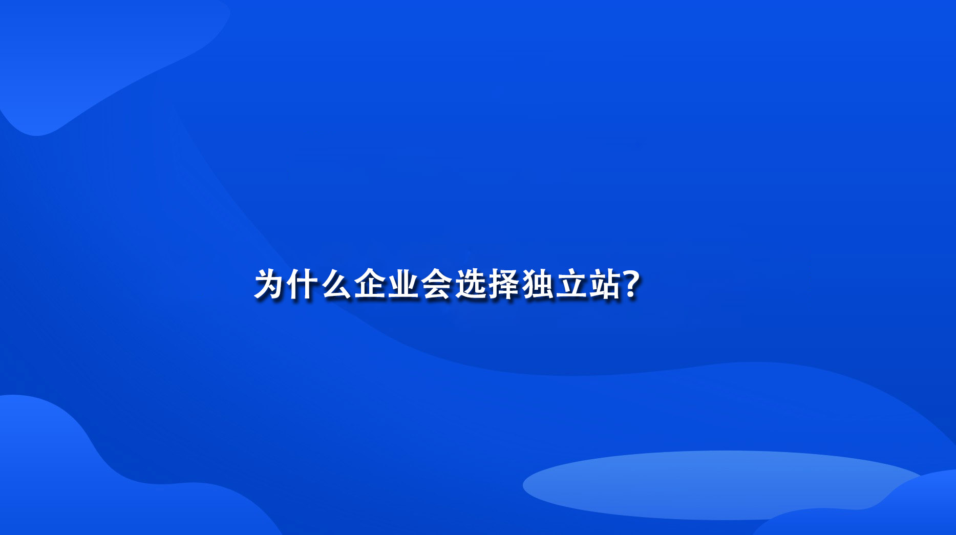 为什么企业会选择独立站？